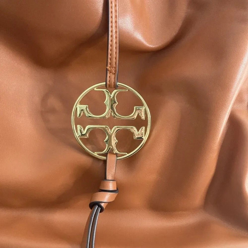 Tory Burch Metal Miller Slouchy Hobo Leather Shoulder/Crossbody Bag, Brown